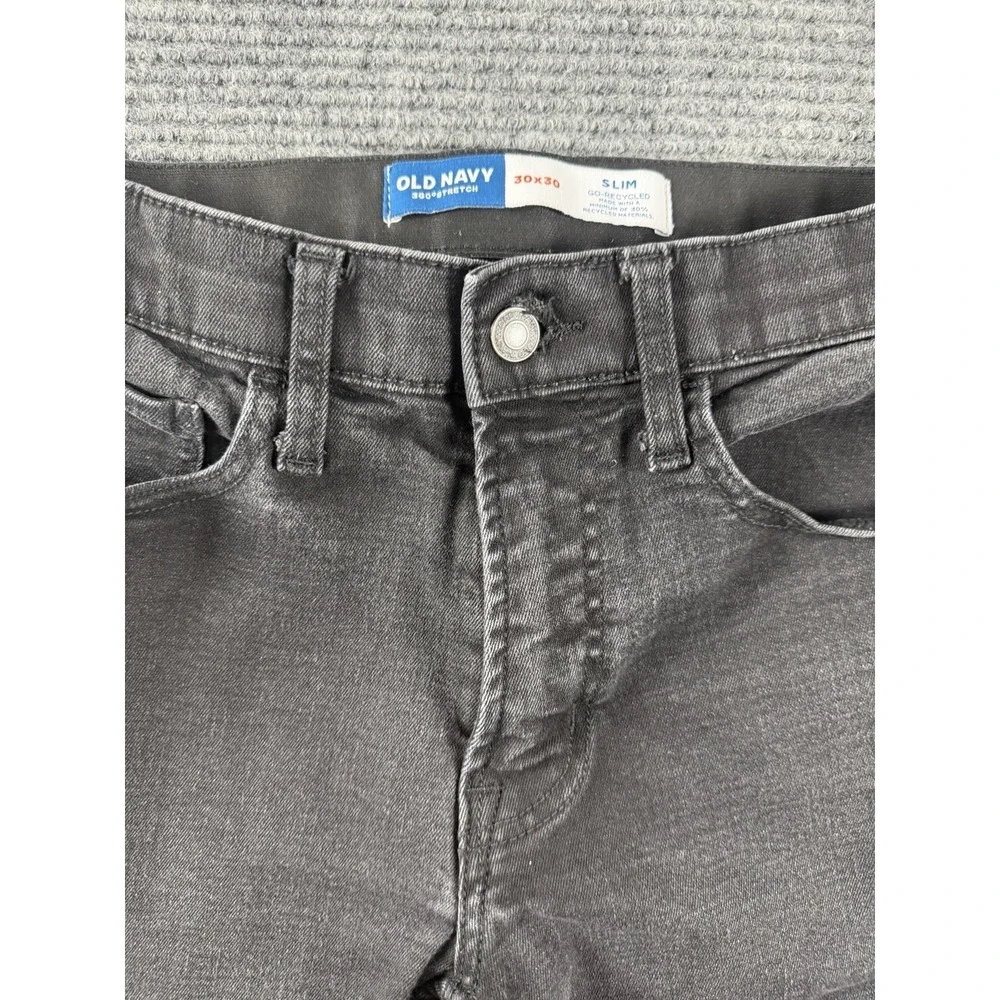 Old Navy Slim Fit 5-Pocket Pants - Charcoal Black / Dark Gray (30x30)